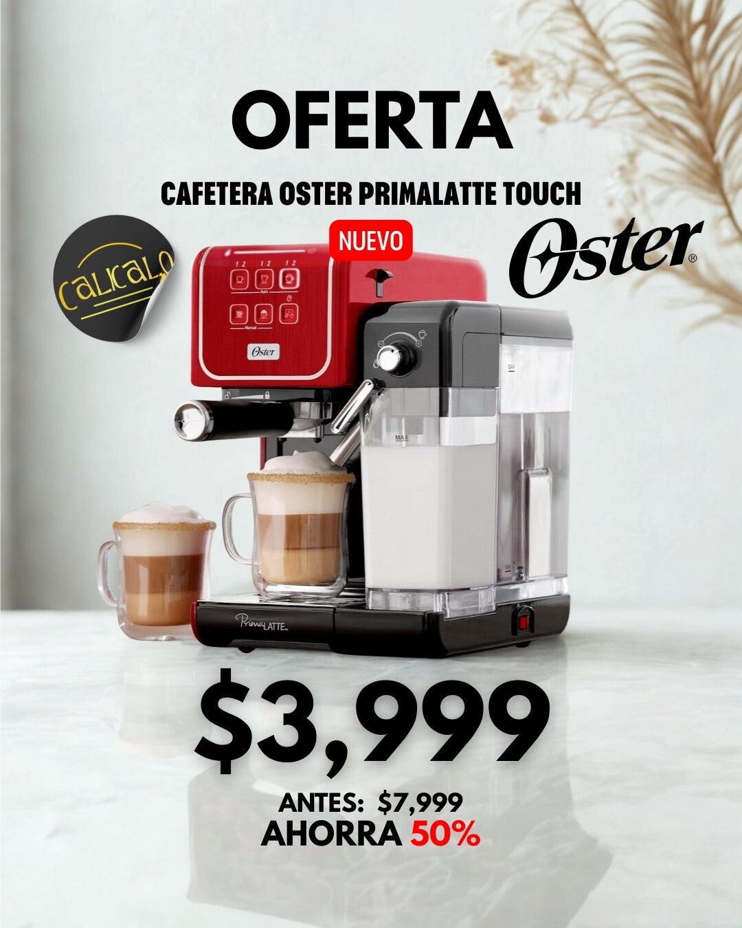 Cafetera Oster PrimaLatte Touch