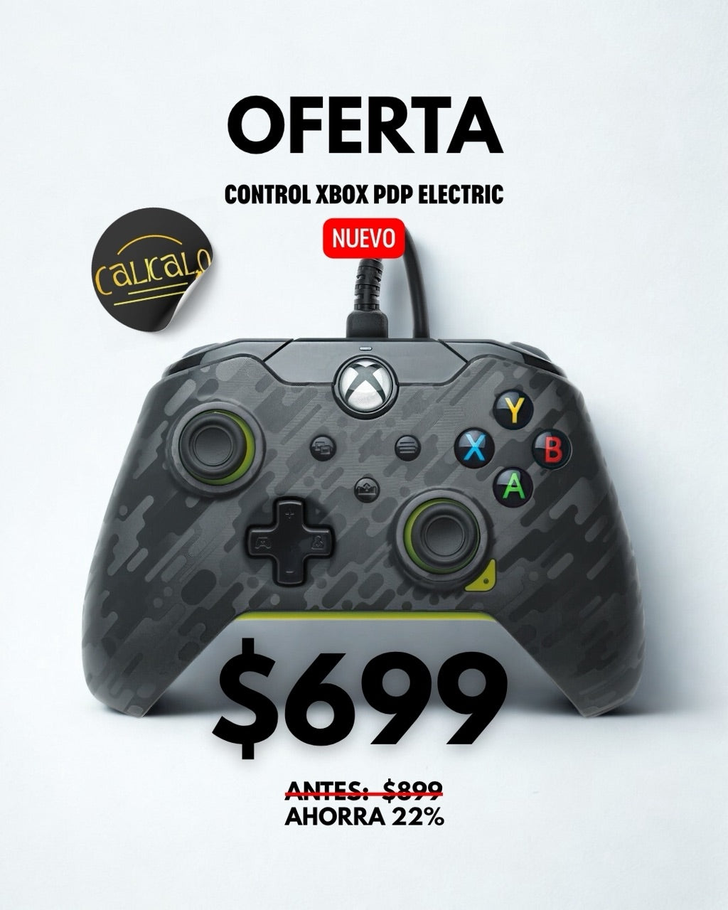 Control XBOX PDP Electric Carbon