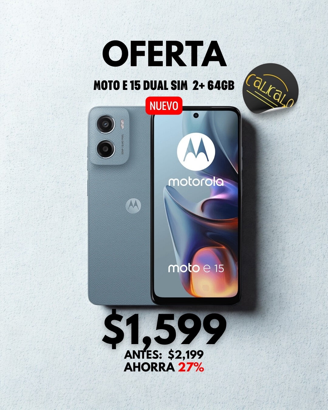 Moto e 15 Dual Sim 2+64gb