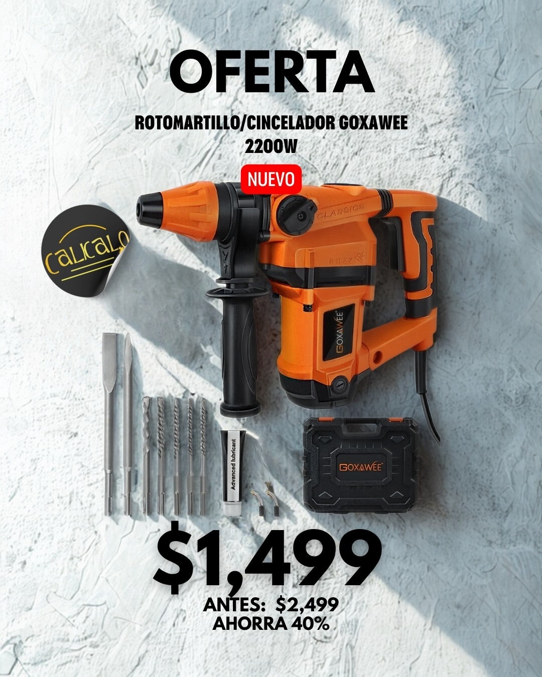 Rotomartillo/Cincelador Goxawee 2200W