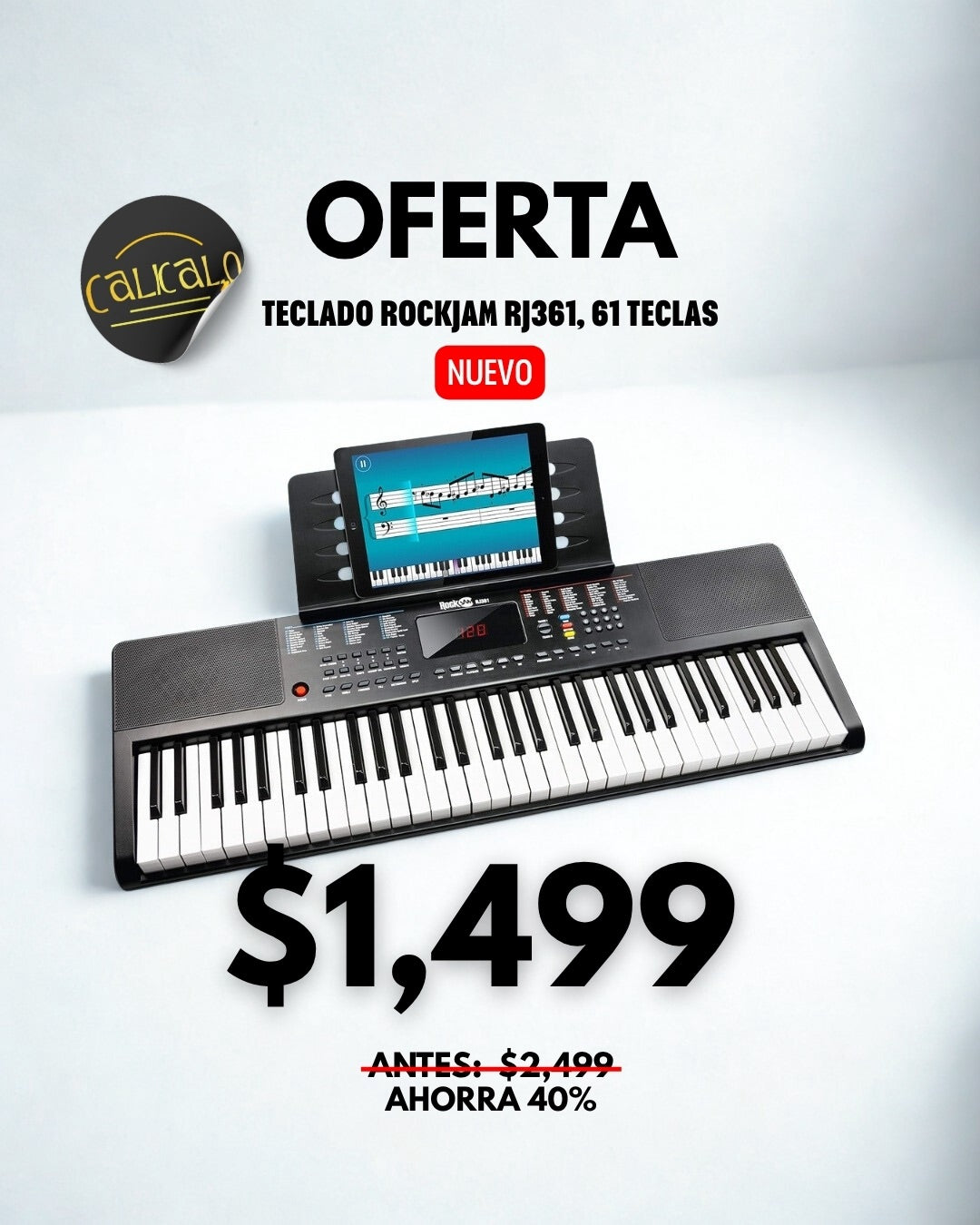 Teclado RockJam RJ361, 61 Teclas