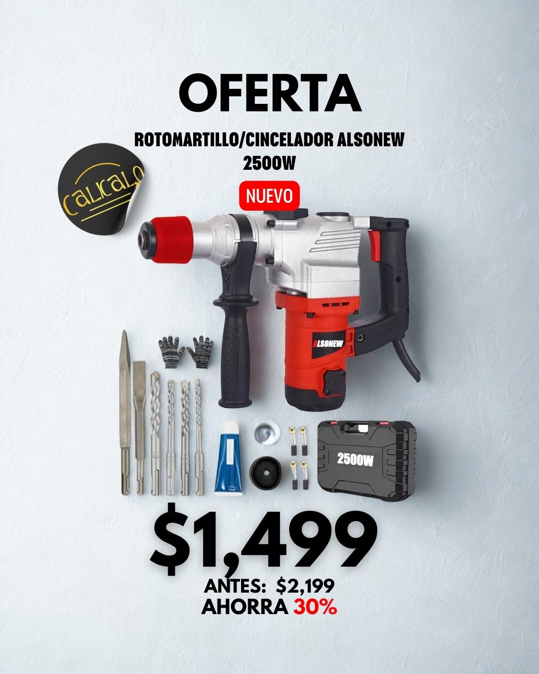 Rotomartillo/Cincelador Alsonew 2500W